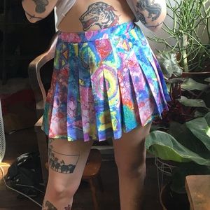 Vintage Neon Watercolor Tennis Skirt